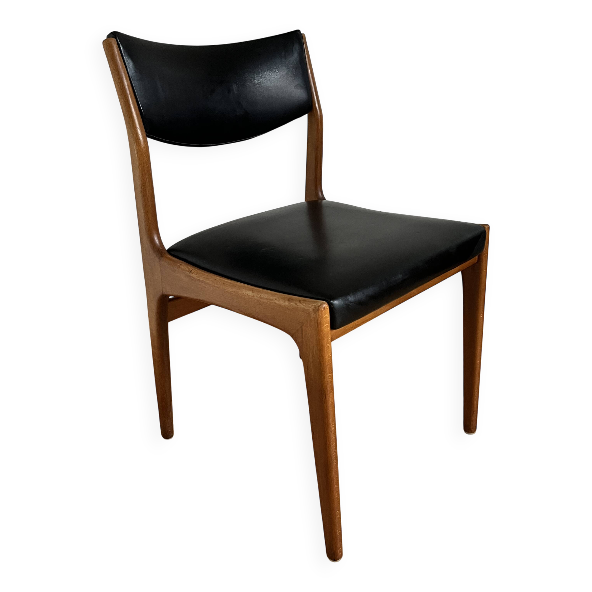 Scandinavian wooden and leatherette chair