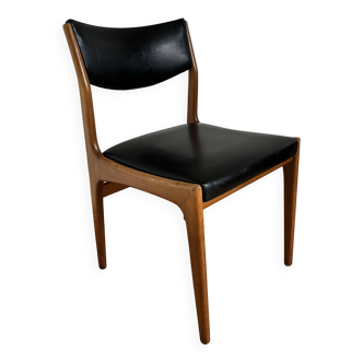 Chaise scandinave bois et skaï