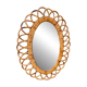 Vintage oval rattan mirror from the 60s/70s.