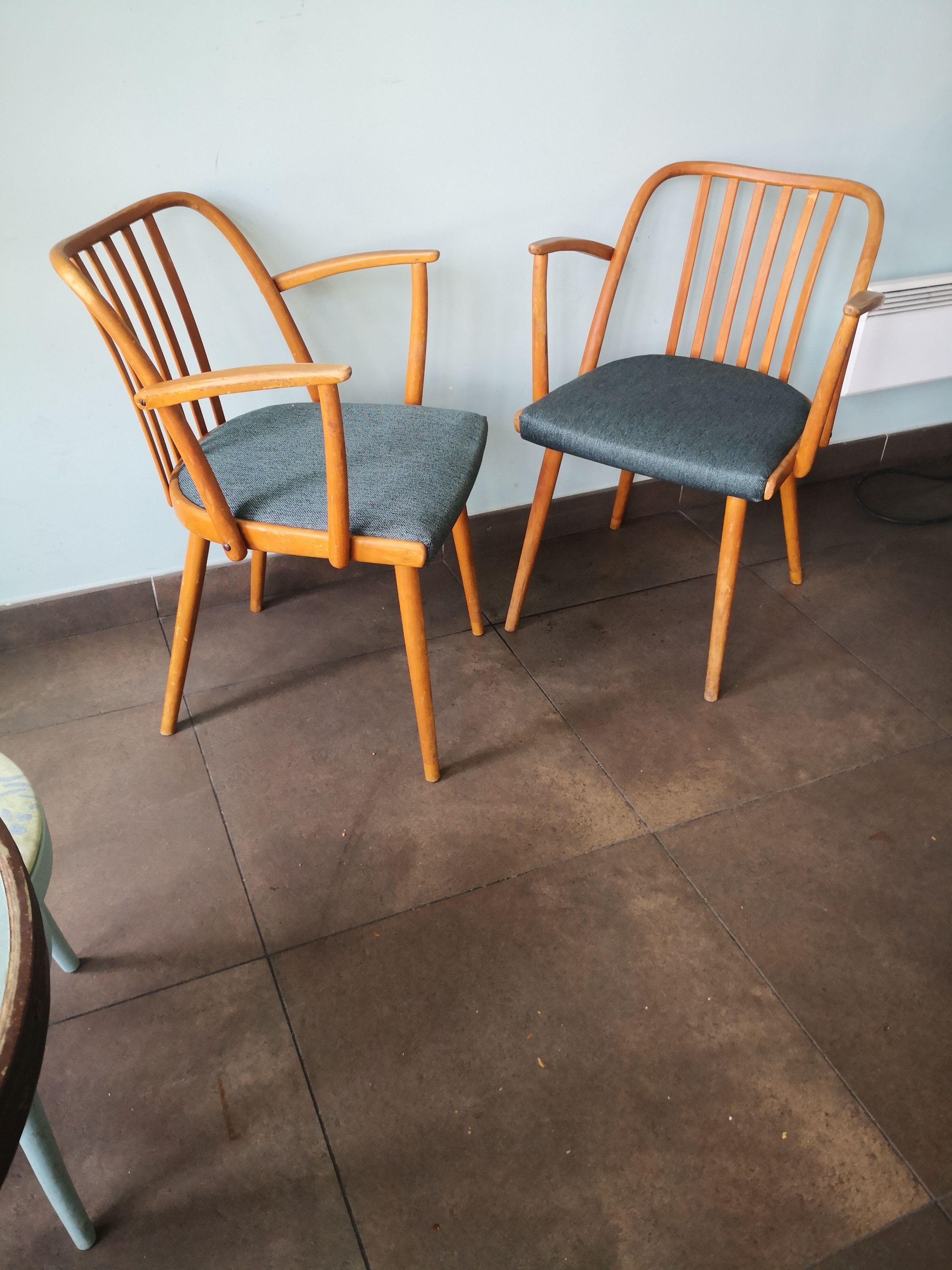 Pair of Scandinavian style armchairs, Antonin Suman, for TON, Czech Meal, 70s