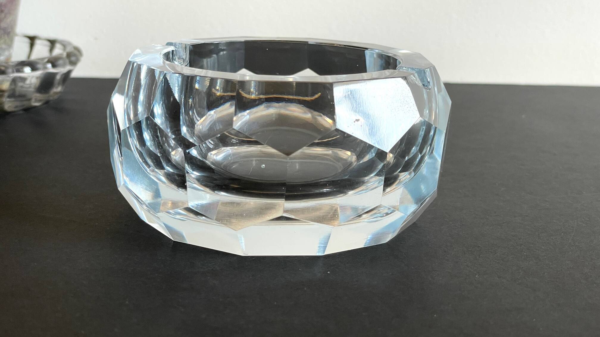 Vintage Multifaceted Crystal Ashtray