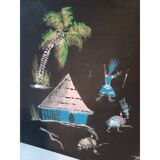 Gouache on African canvas signed: Banat