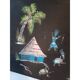 Gouache on African canvas signed: Banat
