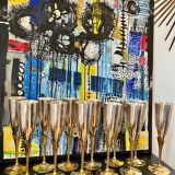 Service of 12 champagne flutes Orfèvrerie L'Ecuyer