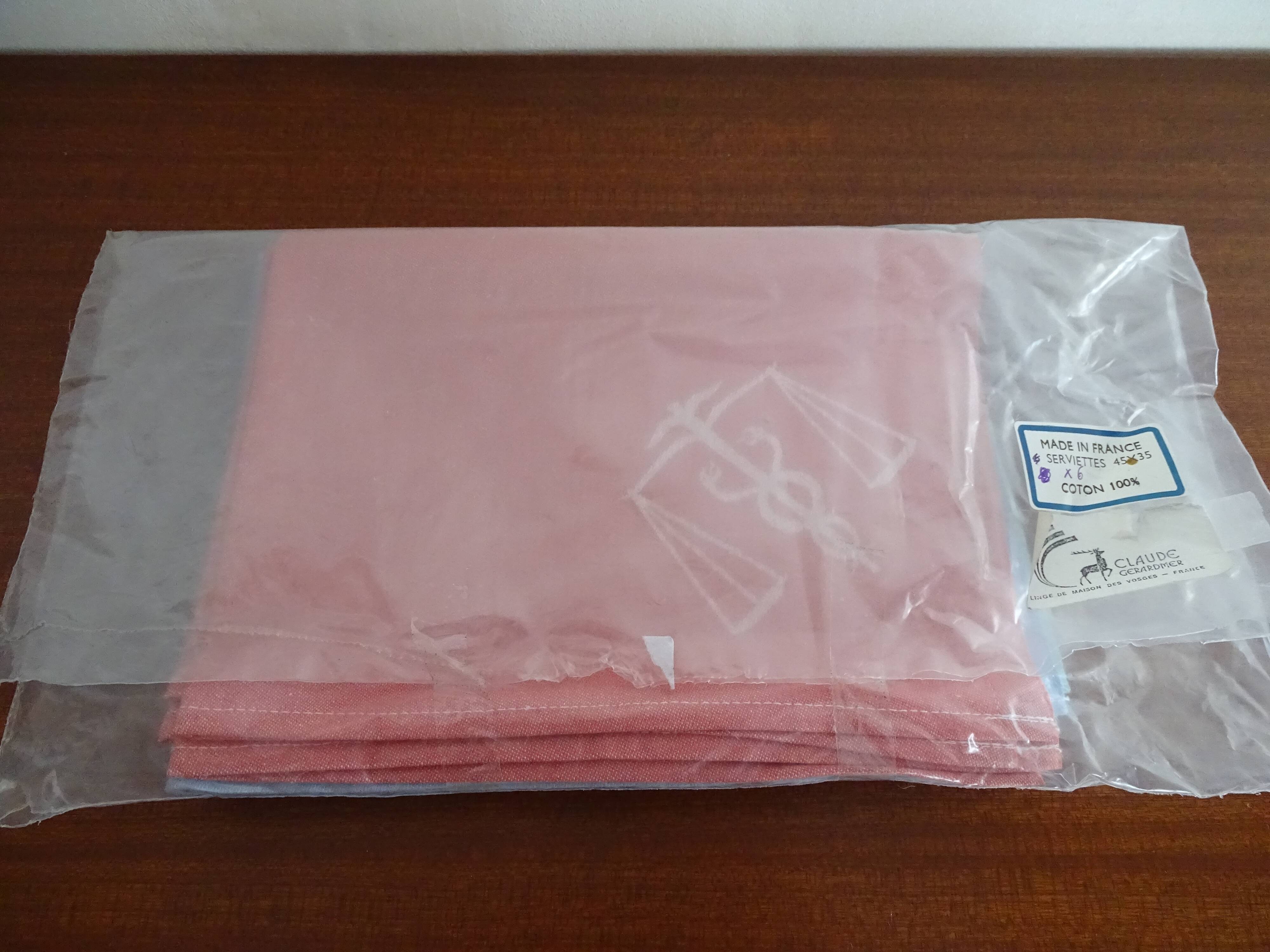 6 serviettes de table Gérardmer Vosges en coton 45 x 35
