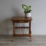 Rattan magazine table