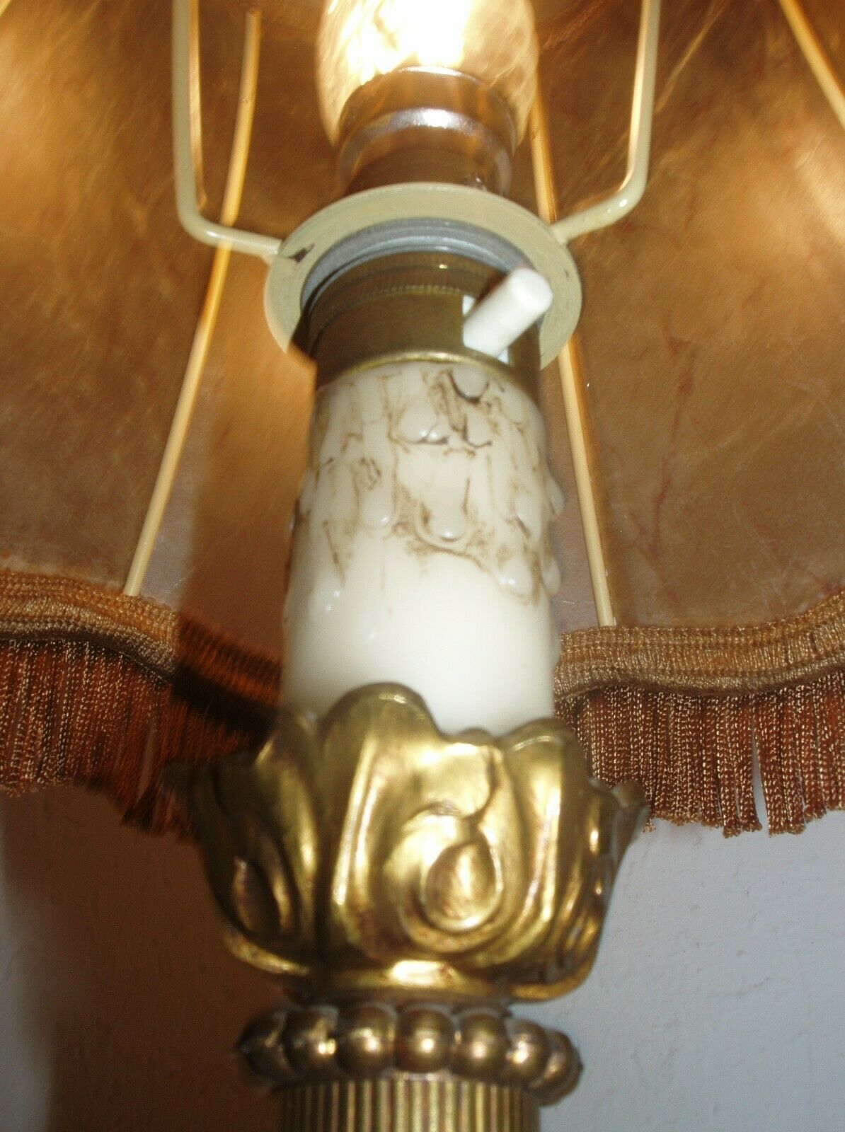 Stunning 1960s-style bronze lamp Empire/ Skin Abat day