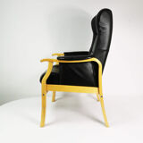 Leather reclining armchair, Nordic Easy Chair, Denmark.