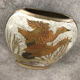 Vintage vase in enamelled brass decoration of duck flight 10.5 cm