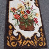 Vintage wool curly carpet floral pattern 120x69cm