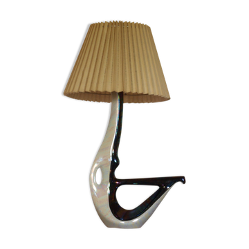 Large Verceram lamp in pearled and irired ceramic