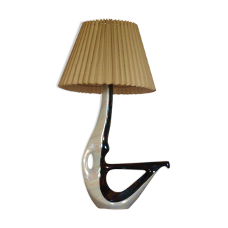 Large Verceram lamp in pearled and irired ceramic