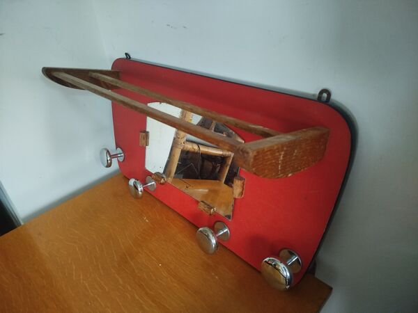 Porte-manteau miroir vintage années 50