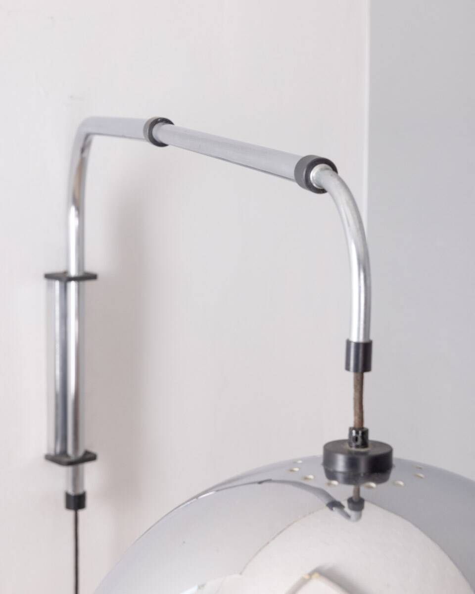 Adjustable wall lamp vintage 70s chromed metal italian design