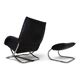 WK Möbel leather lounge chair with ottoman by Robert Haussmann, 1970