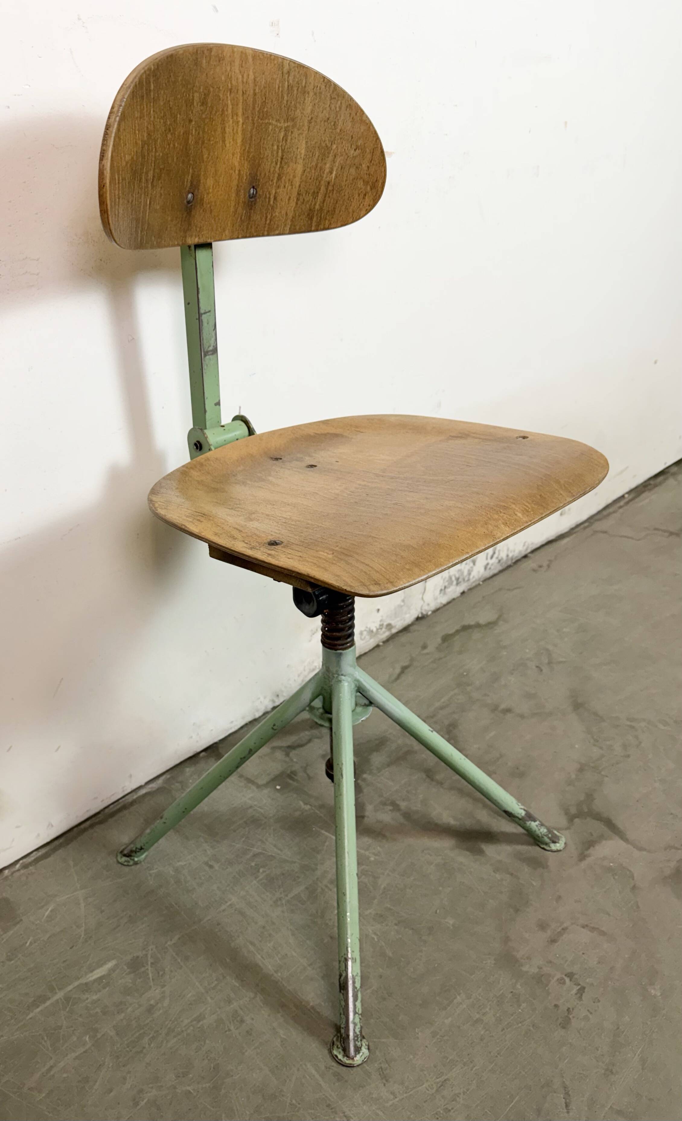 Green Industrial Workshop Chair, 1950s