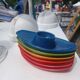 Set of 6 multicoloured vintage egg cups — Space Age pop design