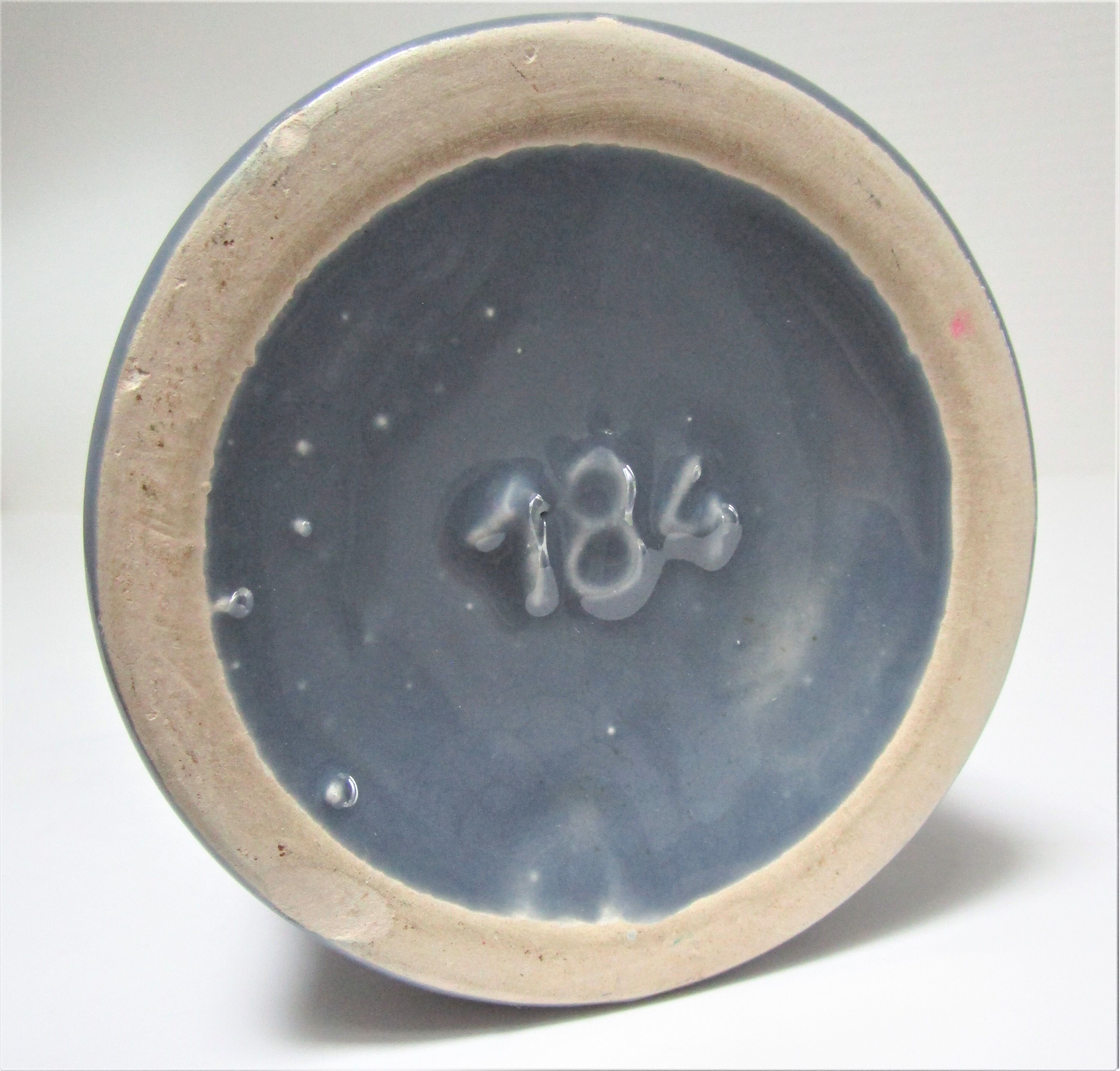 Blue blue grey glazed ceramic hyacinth vase design 70s - 80s