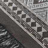 Handmade grey and white margoum carpet in natural wool
