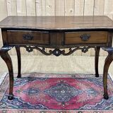18th century English rustic console in chestnut and cherry
