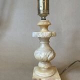 Carved alabaster lamp