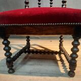 Napoleon III low chair in red velvet