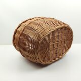 Wicker shopping basket one handle