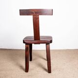 Set of 4 Scandinavian chairs in solid Elm, model T in the style of Olavi Hannin.