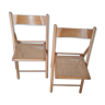 2 chaises pliantes cannées