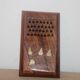 Vintage folding cigarette case in carved wood – golden floral decoration – oriental style