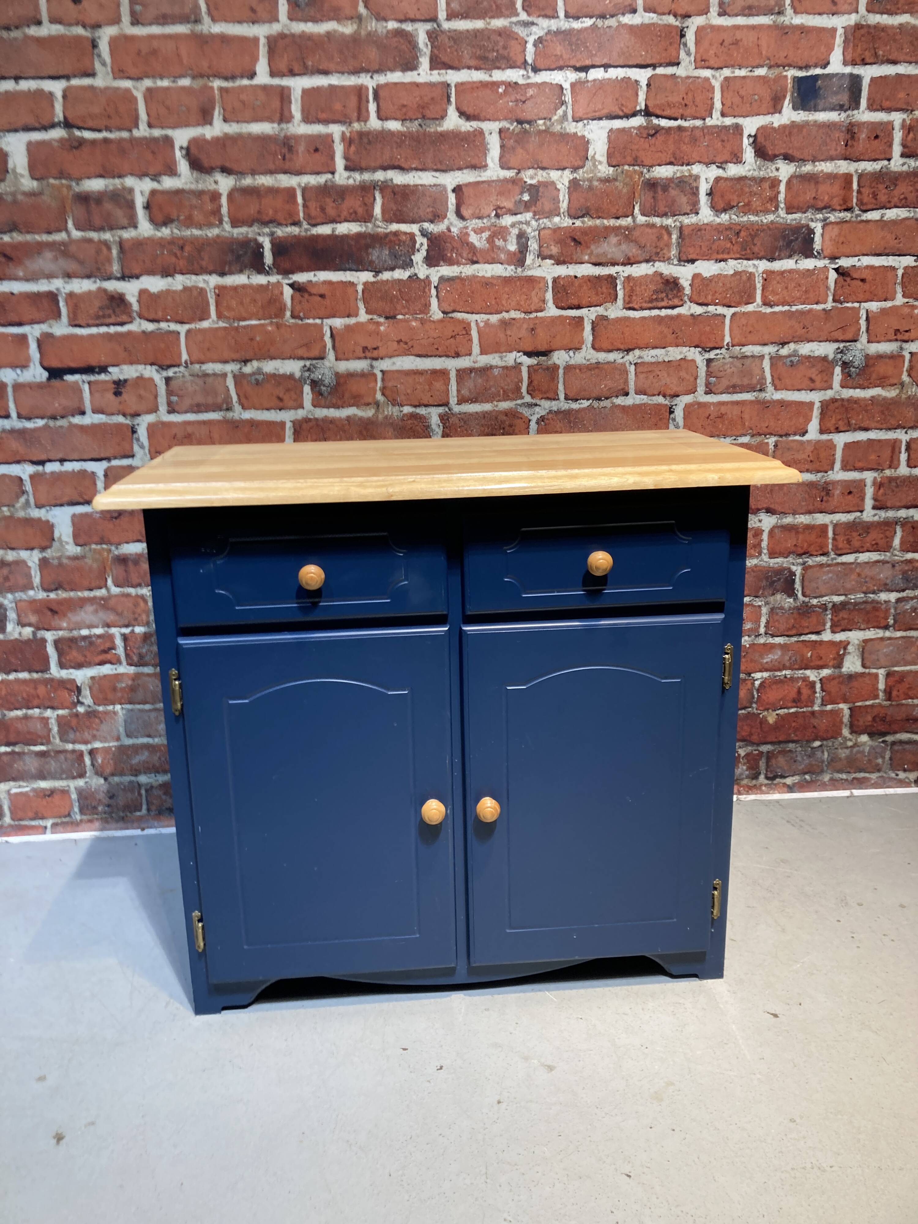 Blue painted wooden dresser