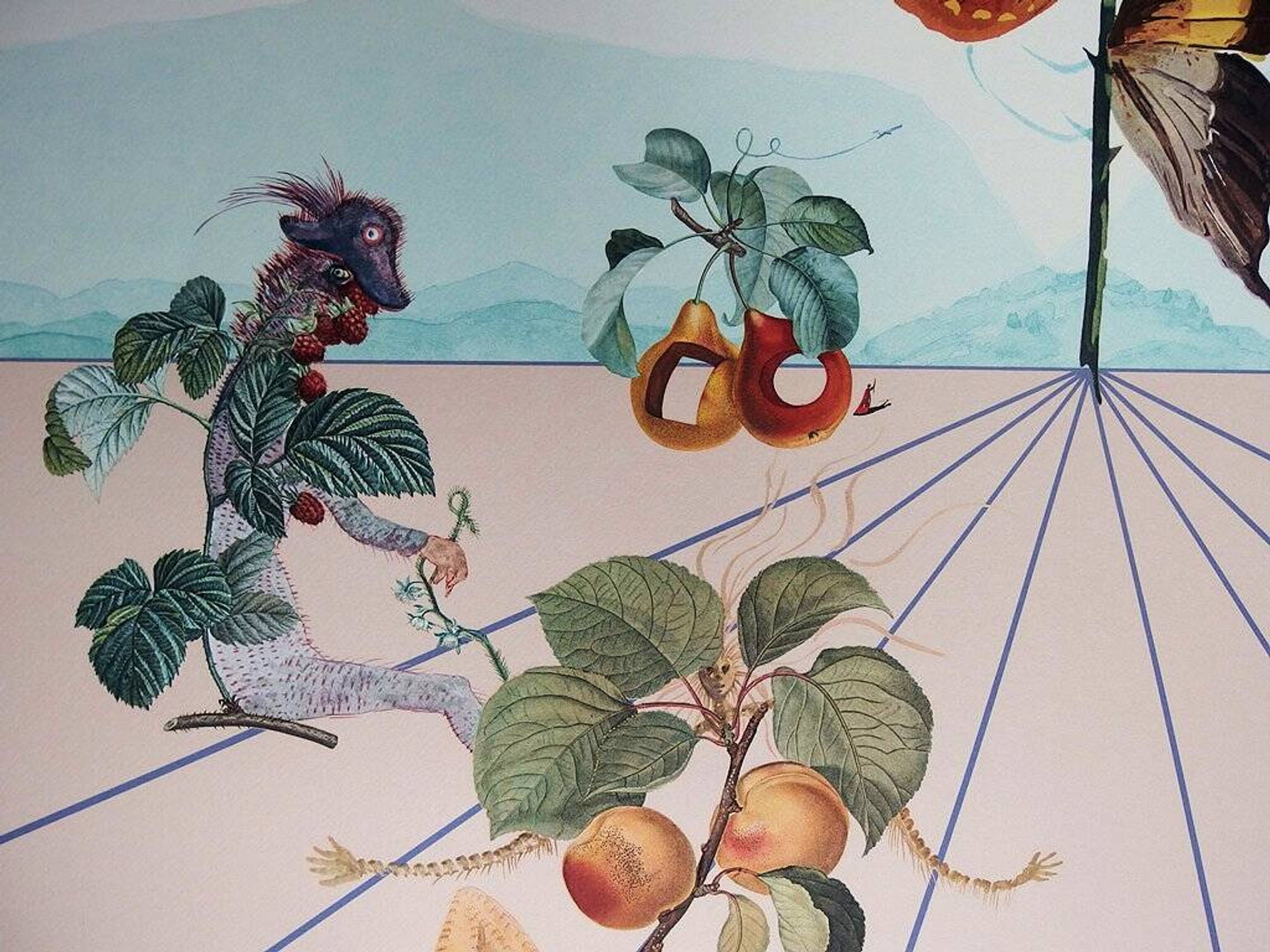 Salvador Dali : Flordali II, La rose papillon - Lithographie originale signée