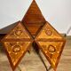 Italian Marquetry Five Piece Triangle Table