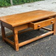 Table basse de ferme en chêne massif 1950 de 105cm