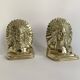 Indian chief bookends in solid gilded brass, 1970