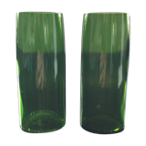 Paire de soliflores vert bouteille