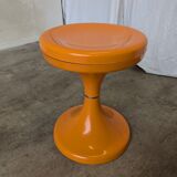 Orange Vintage Mushroom Stool “Jurček” by Meblo, 1960s – Space Age Retro