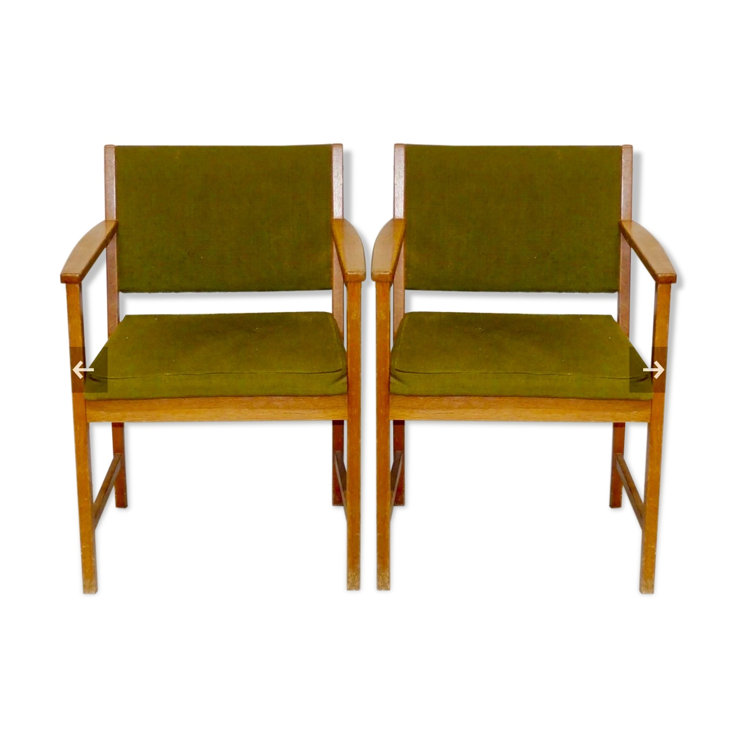 Pair of Scandinavian armchairs in teak 60s
