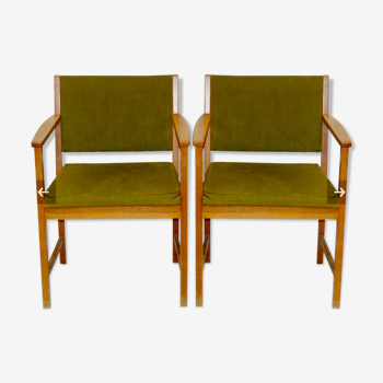 Pair of Scandinavian armchairs in teak 60s