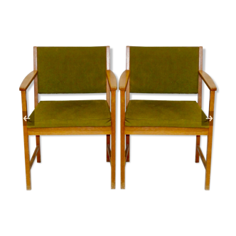 Paire de fauteuils scandinaves en teck années 60