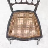 Cane chair in turned and blackened wood. Napoleon III.