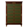 Empire-style mahogany cabinet – 12 drawers lined with green leather –