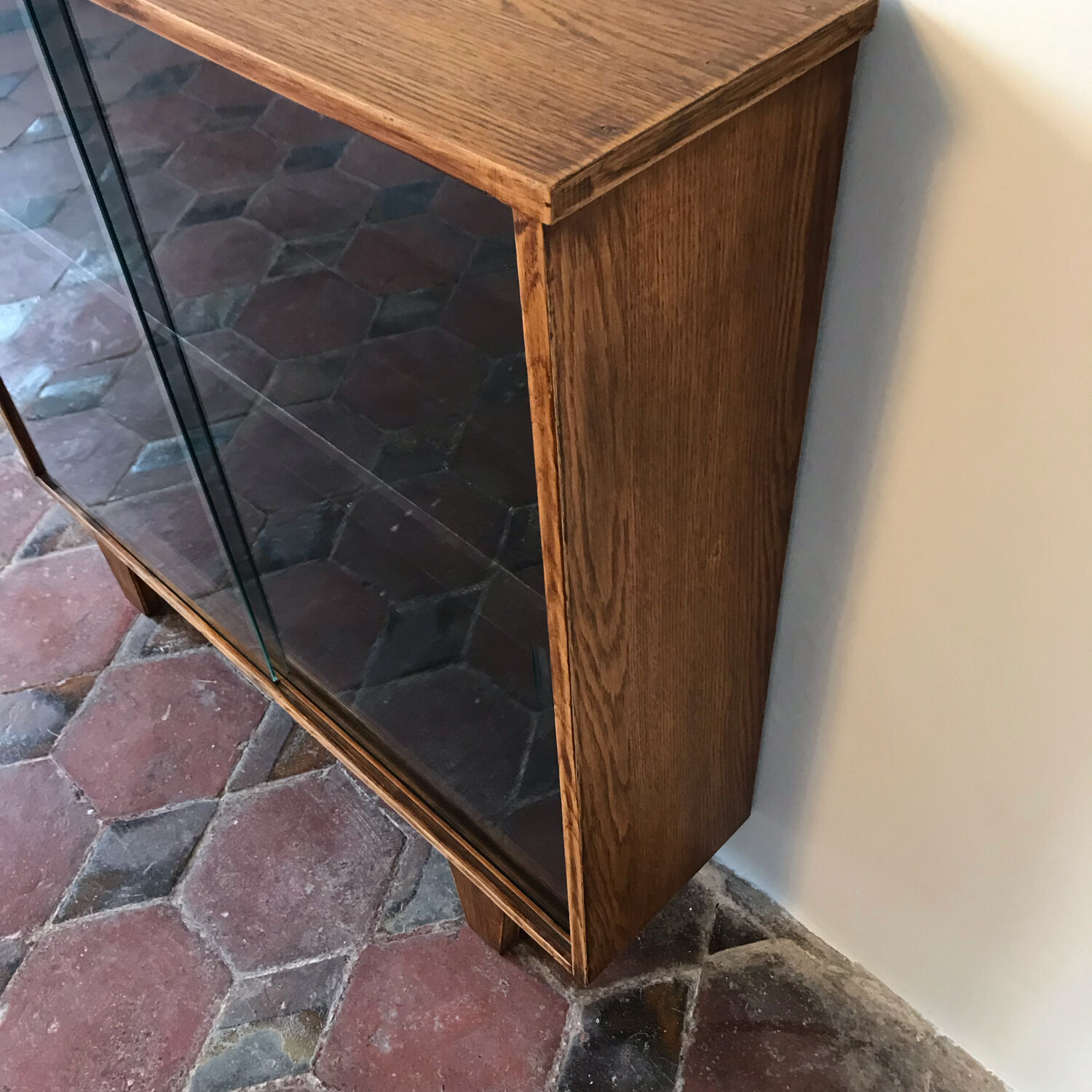 Vintage bar showcase 1950 in oak