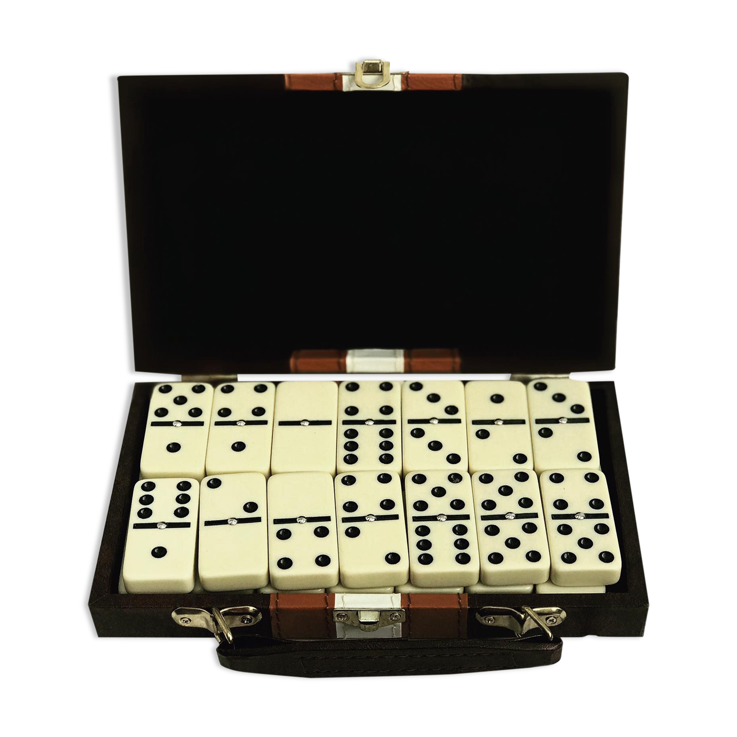 Game of dominos vintage compact travel