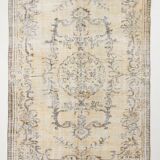 Tapis turc doux en laine fait main jaune pâle 5x8, 159x238 cm SK 5244