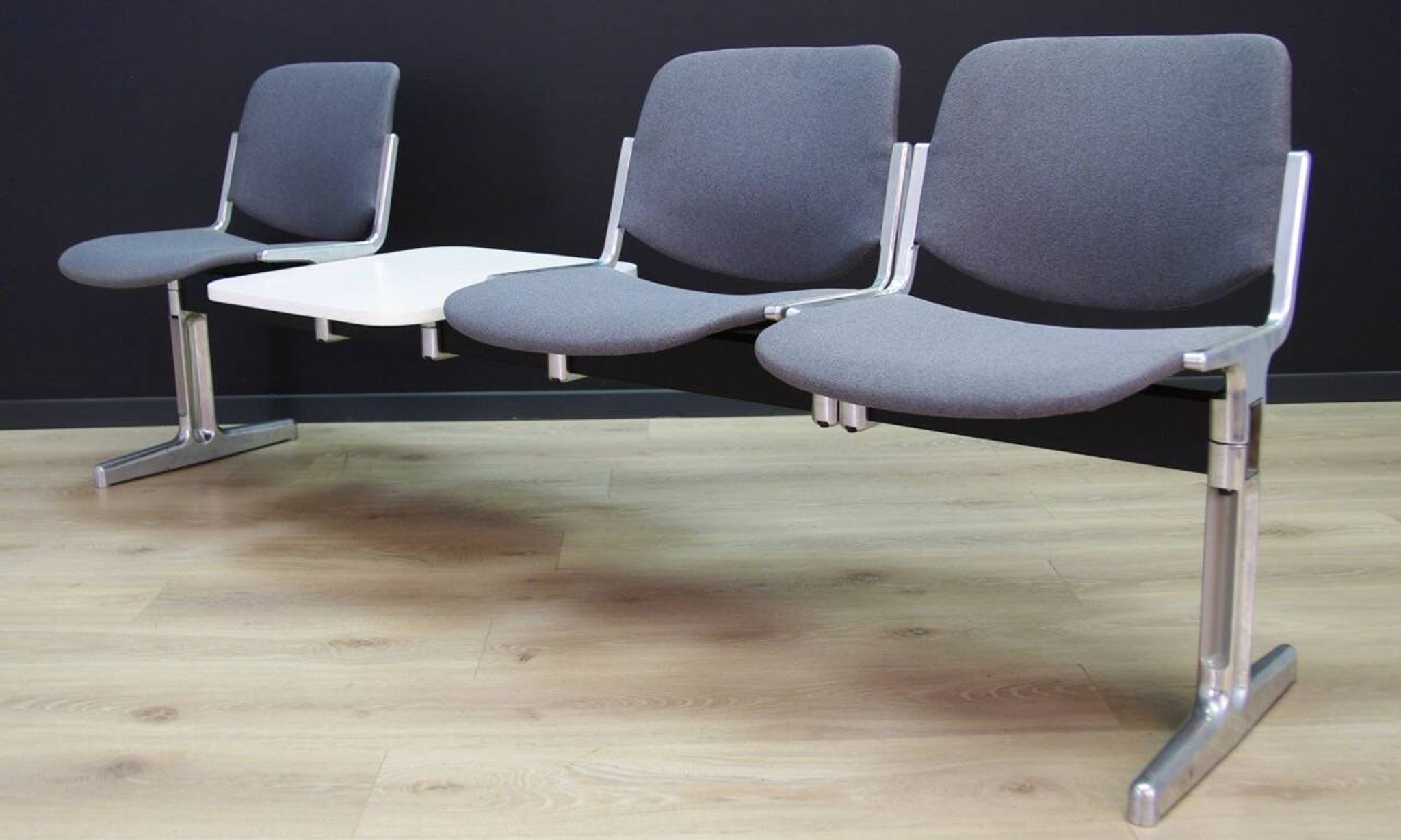 Grey aluminium bench, Danish design, 1960s, production: Denmark