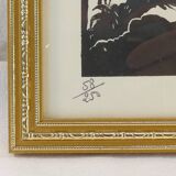 Lithograph print signed sueur village view 58/250