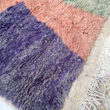 Moroccan Berber carpet Boujaad with colorful flats 243x140cm