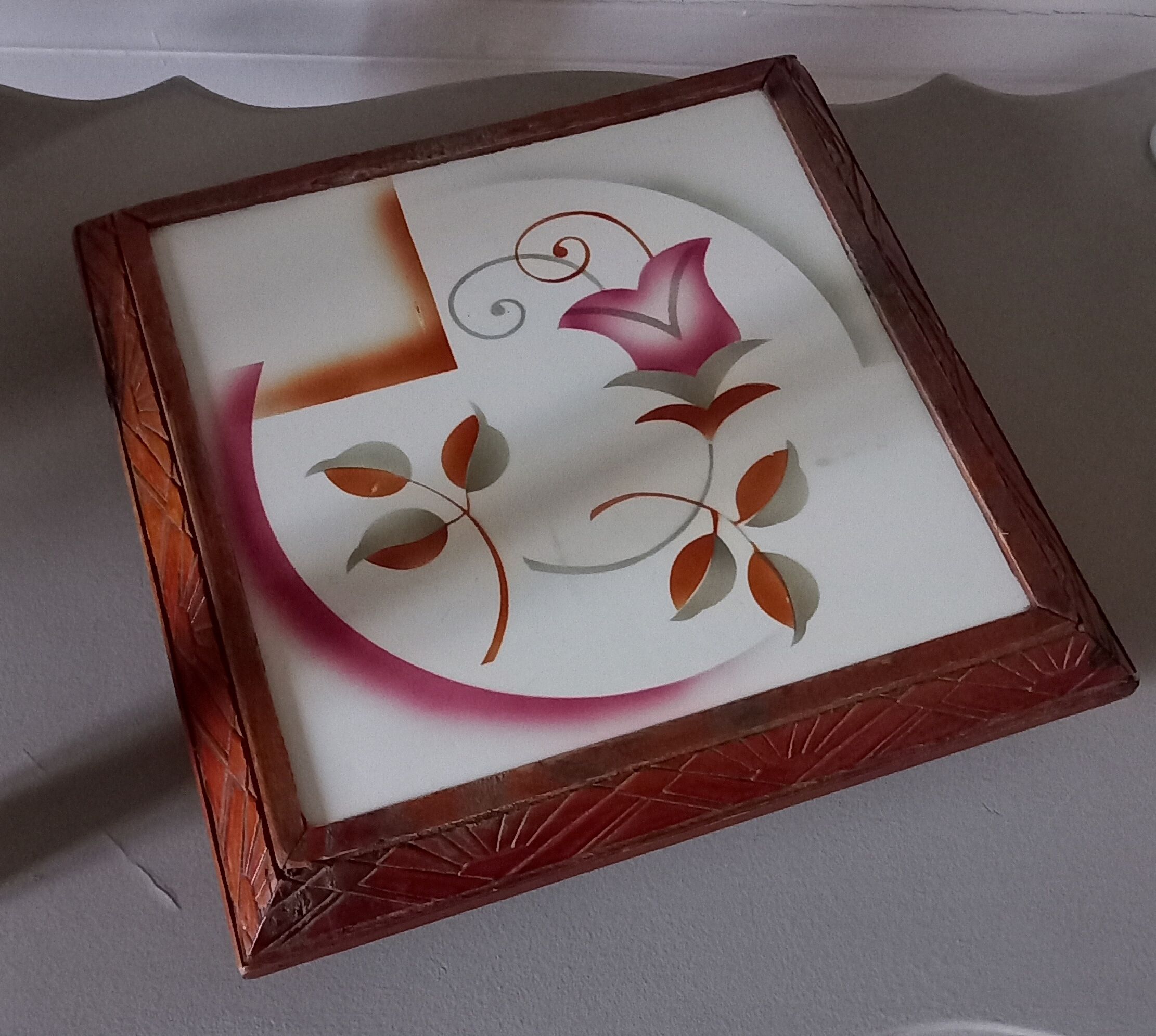 Faience tile trivia and Art Deco carved wooden tower