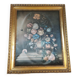 Gold-edged painting and still life fabric print